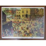 Print - De Kinderspelen (Children's Games) by Pieter Bruegel de Oude (Pieter Bruegel the Elder)