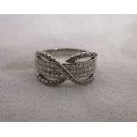 18ct white gold princess cut diamond set ring