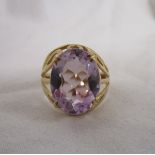 Gold & amethyst set ring