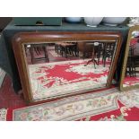 Mahogany inlaid overmantle mirror