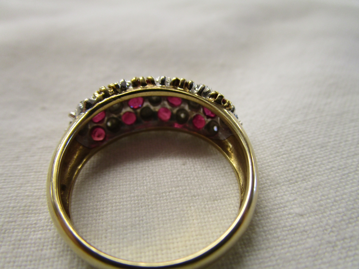 Gold ruby and diamond set ring - Image 6 of 6