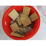 Coins - Tub of coins and notes