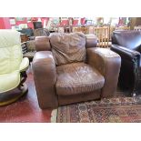 Large leather armchair