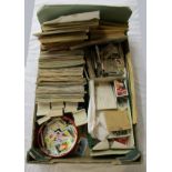 Large box of cigarette cards, tea cards, albums etc