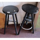 2 bar stools, 1 adjustable