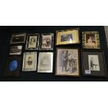 Collection of early photographs in frames