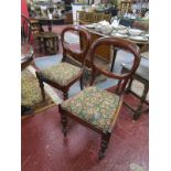 Set of 4 Victorian mahogany balloon-back chairs