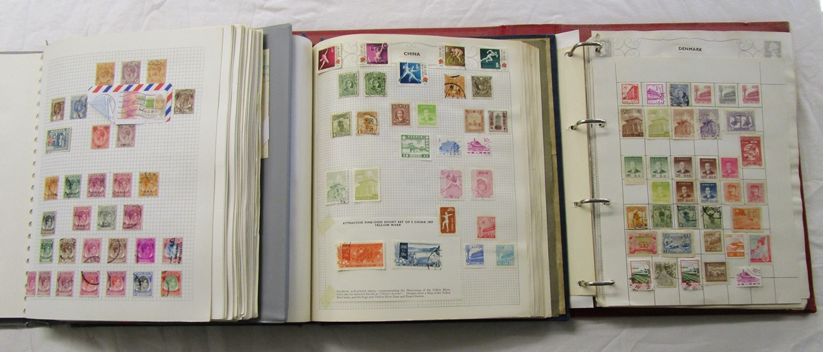 Stamps - 3 albums / folders of all World to include France, China & Commonwealth