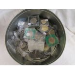 Coins - Large tin of GB coins & medals, QV on, some in EF condition