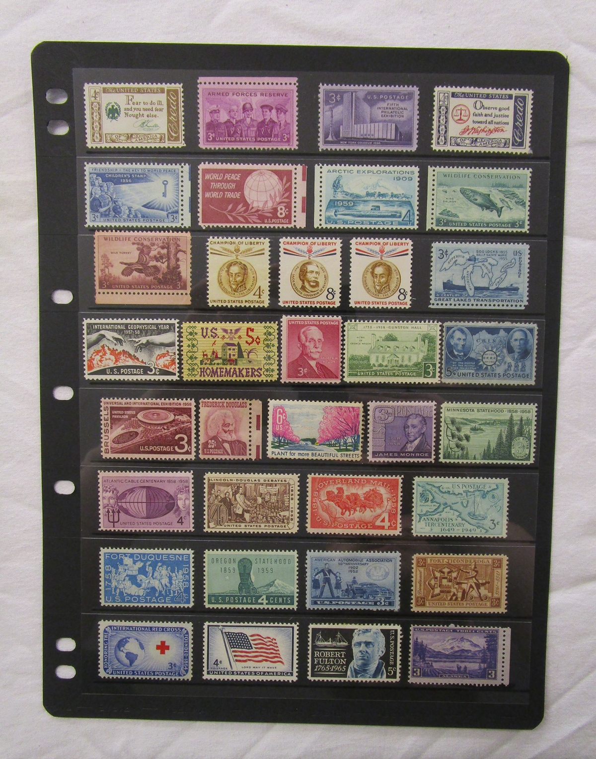 Stamps - USA album pages & stock-book with mint/used defin & commem from 1870s on includes Apollo - Image 4 of 4