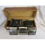 Box of magic lantern slides of lighthouses