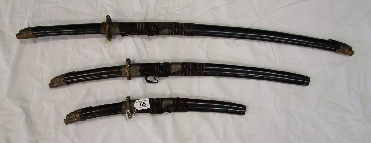 3 reproduction Samurai swords
