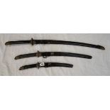 3 reproduction Samurai swords