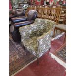 Floral pattern upholstered armchair