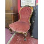 Victorian walnut nursing chair