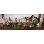 Collection of figures to include Royal Doulton figure, Beswick horse A/F etc