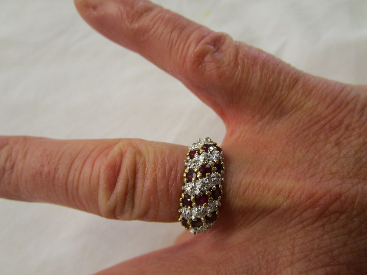 Gold ruby and diamond set ring - Image 3 of 6