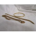 2 gold bracelets and gold bangle - Weight 23g