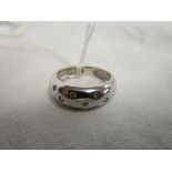 18ct white gold 10 stone diamond set ring