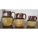 3 graduated Royal Doulton Lambeth jugs