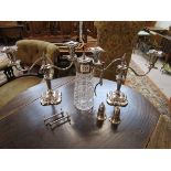 Collection of silver plate to include candelabras