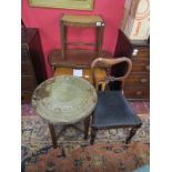 Collection of furniture to include brass top table (5 pieces)