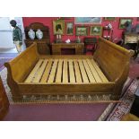 Antique oak king size sleigh bed (complete)