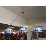 Triple 'billiard table' centre light with Tiffany style shades