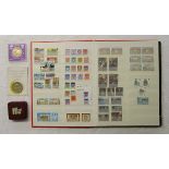 Stamps/Coins - Over 300 in stock book - 8 islands (Tonga, Tuvalu, Hong Kong & others) includes