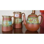 Oriental tea pot & 2 jugs