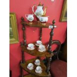 Red & white bone china tea set