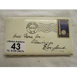 Stamps - Enamelled cigarette case in the form of an envelope with 'American 1939 World Fair Stamp' &
