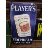 Enamel advertising sign - Player's Drumhead cigarettes