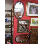 3 bevelled glass mirrors