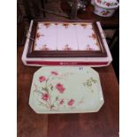 Royal Albert tile tray & another