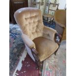 Victorian mahogany framed armchair