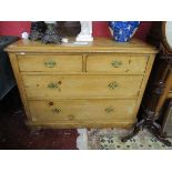 Victorian pine chest of 2 over 2 drawers