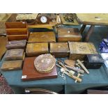 Collection of wooden boxes etc