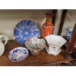 Collection of Oriental china to include vase