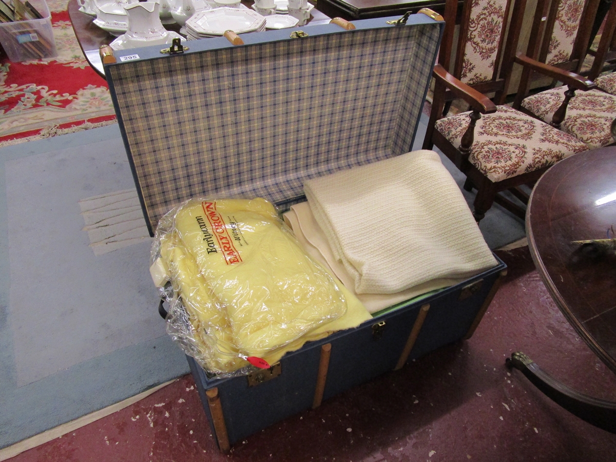 Large travelling trunk & contents