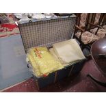 Large travelling trunk & contents