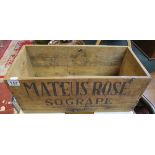 Wooden 'Mateus Rose' advertising box