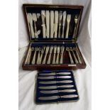 Set of 6 silver handled butter knives & Gladwin canteen of cutlery