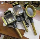 3 antique coaching lamps