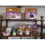 Collection of 7 boxed Harry Potter collectables to include 2 cookie jars by Enesco & another