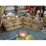 2 demi johns, 2 carafes in 2 advertising crates marked Grants of St James