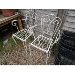 2 metal framed garden chairs