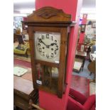 Mahogany inlaid Arts & Crafts wall clock