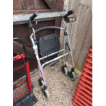 Mobility walker with seat