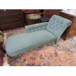 Victorian chaise longue (recently re-upholstered)